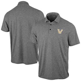 Men's Antigua Heather Black Vanderbilt Commodores Static Polo
