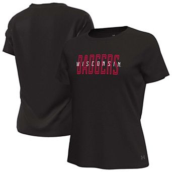 Women's Under Armour Black Wisconsin Badgers Tech Stretch T-Shirt
