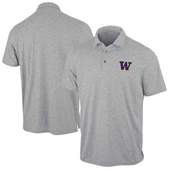 Men's Antigua Heather Gray Washington Huskies Static Polo