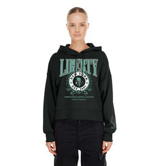 Women's New Era Black New York Liberty Boxy Dolman Hoodie