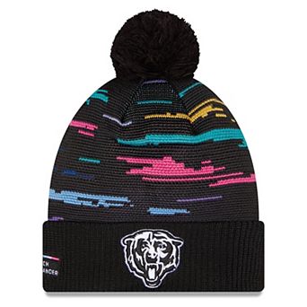 Men's New Era Black Chicago Bears 2026 NFL Crucial Catch Cuffed Knit Hat with Pom