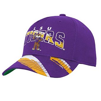 Youth Mitchell & Ness Purple LSU Tigers Mascot Streaks Pro Crown Adjustable Hat