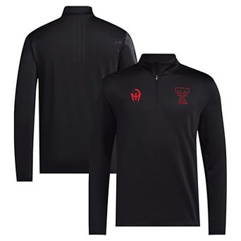 Men's adidas Black Texas Tech Red Raiders Let's Ride Quarter-Zip Top