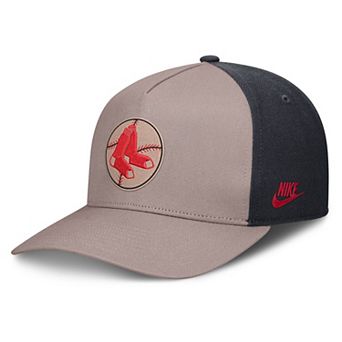 Men's Nike Light Brown/Navy Boston Red Sox Cooperstown Rise A-Frame Adjustable Hat