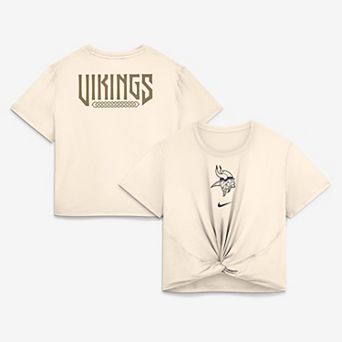 Women's Nike Cream Minnesota Vikings 2026 Rivalries Collection Classic Twist Cropped T-Shirt