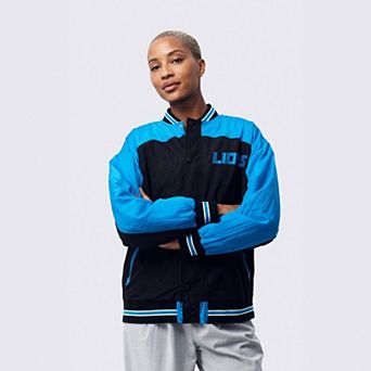 Women's Terez Black Detroit Lions Double Yoke Bomber Jacket