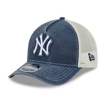 Men's New Era Navy New York Yankees Fan 9FORTY A-Frame Trucker Adjustable Hat