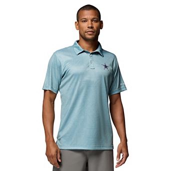 Men's Columbia PFG Light Blue Dallas Cowboys Super Terminal Tackle Omni-Shade Polo