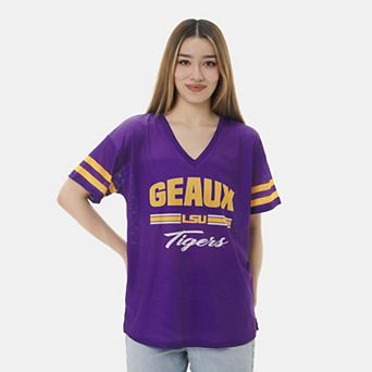 Women's ZooZatz Purple LSU Tigers Mesh Jersey Kickoff T-Shirt