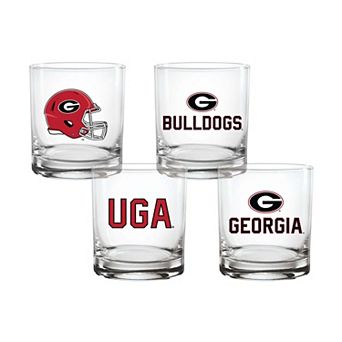 Indigo Falls Georgia Bulldogs Core 4-Pack Collectors Rocks Glass Set