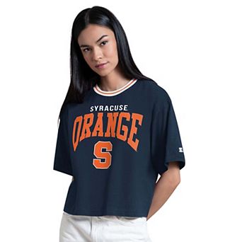 Women's Starter Navy Syracuse Orange Ace Cropped T-Shirt
