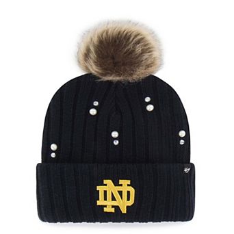 Women's '47 Brand Navy Notre Dame Fighting Irish Pearl Knit Hat with Pom