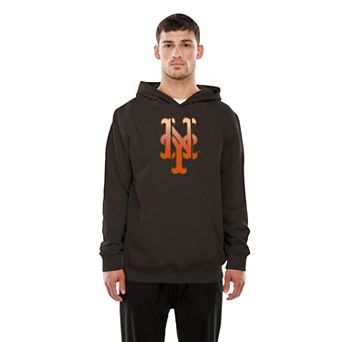 Men's New Era Brown New York Mets Gradient Monogram Pullover Hoodie