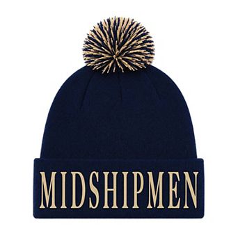 Unisex Under Armour Navy Midshipmen Navy Cuffed Knit Hat with Pom