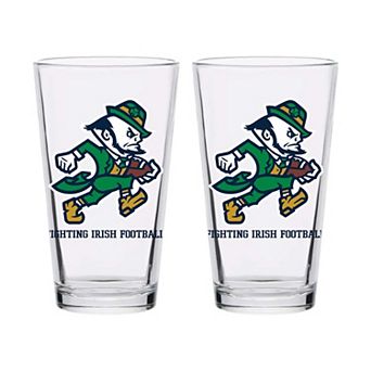 Indigo Falls Notre Dame Fighting Irish Laura Wilcox Mascot Pint Glass Set of 2