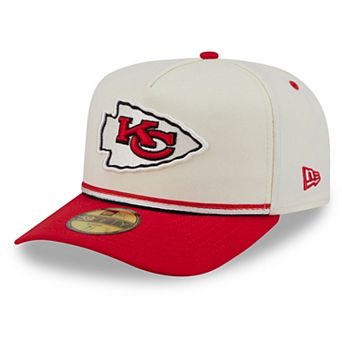 Men's New Era Cream/Red Kansas City Chiefs Vintage A-Frame 59FIFTY Fitted Hat