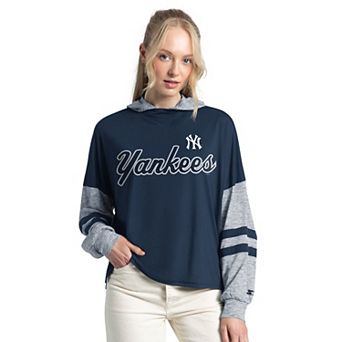 Women's Starter Navy New York Yankees Fuel Up Lightweight Hoodie