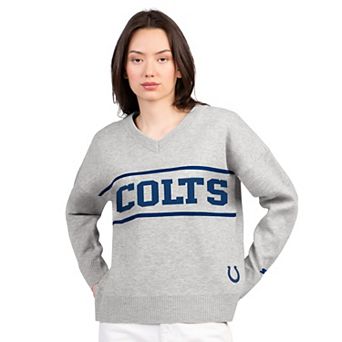 Women's Starter Gray Indianapolis Colts Best Shot V-Neck Sweater