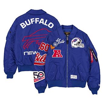 Men's New Era x Alpha Industries Royal Buffalo Bills MA-1 Full-Zip Bomber Jacket