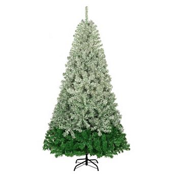 7.5FT Premium Life-Like Full Flocked Christmas Tree with Sturdy Metal Stand