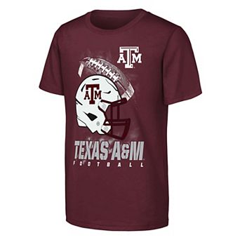 Youth Outerstuff Maroon Texas A&M Aggies For the Glory Football Helmet T-Shirt