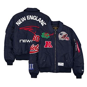 Men's New Era x Alpha Industries Navy New England Patriots MA-1 Full-Zip Bomber Jacket
