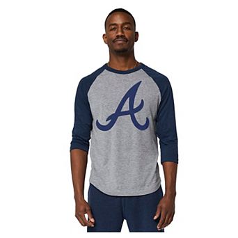 Men's Homage Gray Atlanta Braves Raglan Tri-Blend 3/4-Sleeve T-Shirt