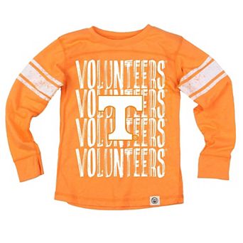 Youth Wes & Willy Tennessee Orange Tennessee Volunteers Long Sleeve Football Jersey T-Shirt