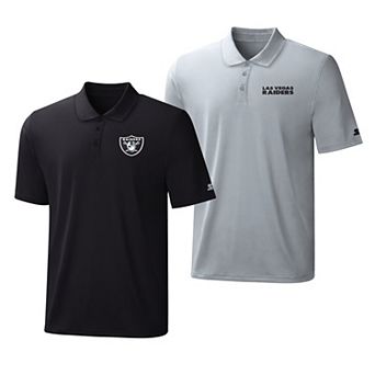 Men's Starter Black/Silver Las Vegas Raiders Two-Pack Logo Polo Set