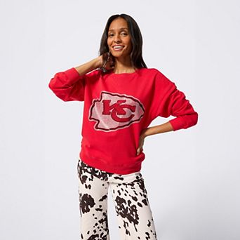 Women's Terez Red Kansas City Chiefs Gemstone Logo Crew