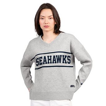 Women's Starter Gray Seattle Seahawks Best Shot V-Neck Sweater