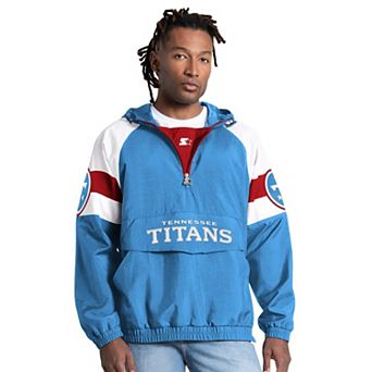 Men's Starter Light Blue Tennessee Titans Street Cut Half-Zip Jacket