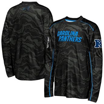 Youth Outerstuff Black Carolina Panthers Tailgate Performance Long Sleeve T-Shirt