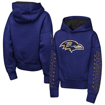 Girls Youth Outerstuff Purple Baltimore Ravens Miss Tailgate Color Block Hoodie