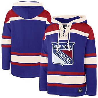 Men's '47 Blue New York Rangers Superior Lacer Hoodie