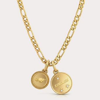 LUV AJ Philadelphia Eagles Double Coin Logo Necklace