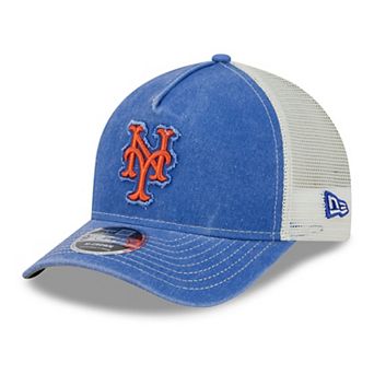 Men's New Era Royal New York Mets Fan 9FORTY A-Frame Trucker Adjustable Hat