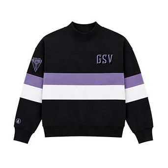 Unisex FISLL Black Golden State Valkyries Color-Block Mock T-Neck Sweatshirt