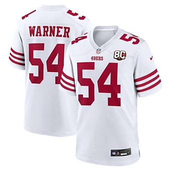 Men's Nike Fred Warner White San Francisco 49ers 80th Anniversary Game Jersey