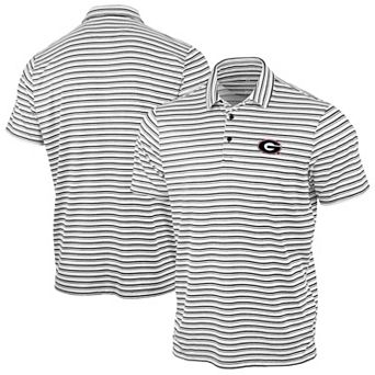 Men's Antigua Black Georgia Bulldogs Space Stripe Polo