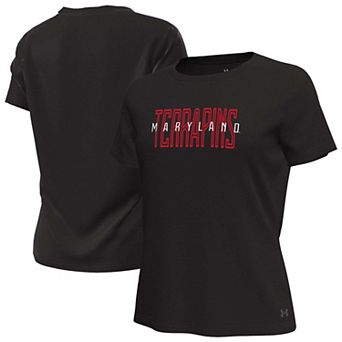 Women's Under Armour Black Maryland Terrapins Tech Stretch T-Shirt