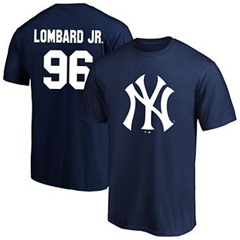 Men's Fanatics George Lombard Jr. Navy New York Yankees Name & Number T-Shirt