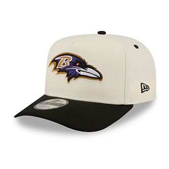 Men's New Era Cream/Black Baltimore Ravens Rear Wordmark A-Frame 9FIFTY Snapback Hat