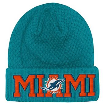Youth Outerstuff Aqua Miami Dolphins Heat Check Cuffed Knit Hat