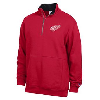 Men's Champion Scarlet Detroit Red Wings Quarter-Zip Pullover