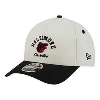 Men's New Era White/Black Baltimore Orioles Arch 9FORTY A-Frame M-Crown Adjustable Hat