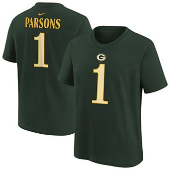 Youth Nike Micah Parsons Green Green Bay Packers 2026 Rivalries Collection Name & Number T-Shirt