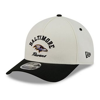 Men's New Era Cream/Black Baltimore Ravens Arch 9FORTY A-Frame M-Crown Adjustable Hat