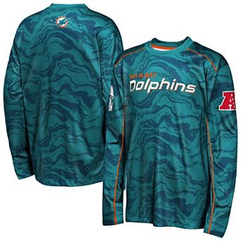 Youth Outerstuff Aqua Miami Dolphins Tailgate Performance Long Sleeve T-Shirt