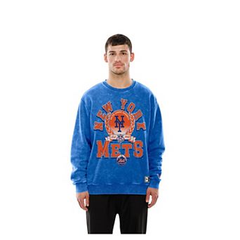 Men's New Era Blue New York Mets Mineral Washed Crewneck Sweatshirt